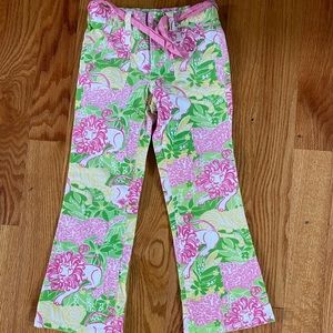 Girls Lilly Pulitzer Cords size 7 Fun lion pattern